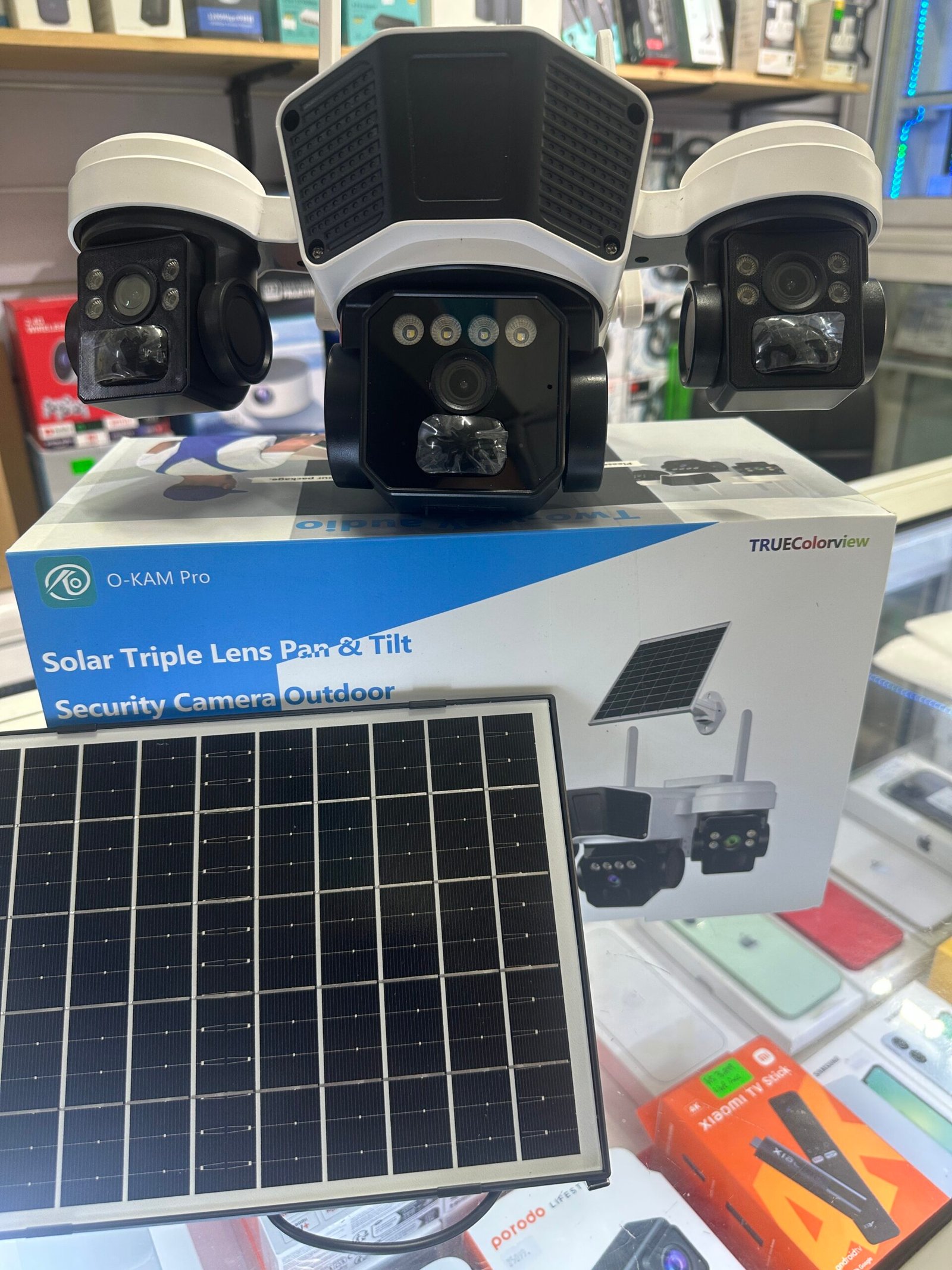 O-KAM Pro Original Solar Triple Lens Pan & Tilt IP68 IP Waterproof Outdoor Camera